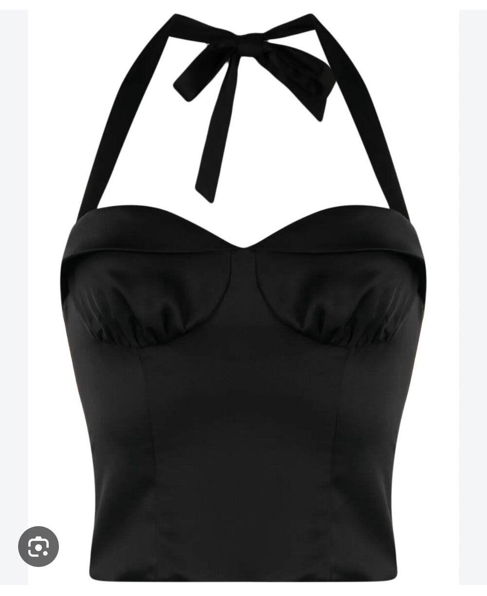 REFORMATION Satin Halter Bustier Style Top Size 2 Black